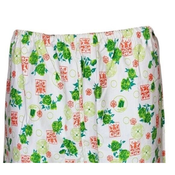 VTG 70s Cotton Floral LS Button-Down Top & Pants Pajama Set Two Piece NEW - Picture 11 of 13